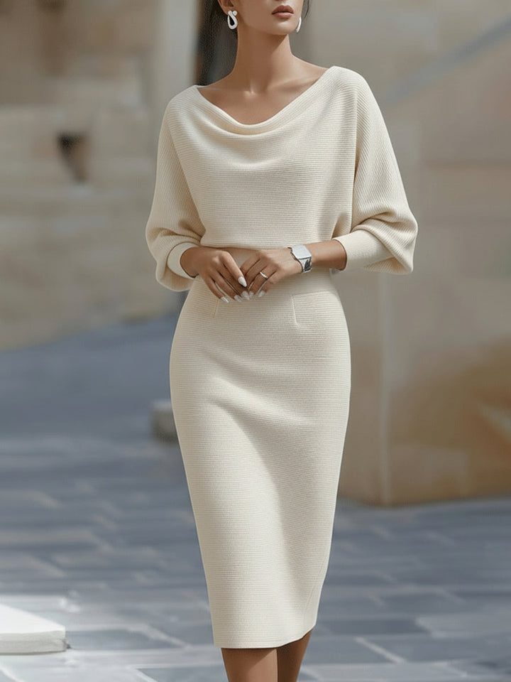 Lydia | Women's Draped Batwing-Sleeve Midi Dress