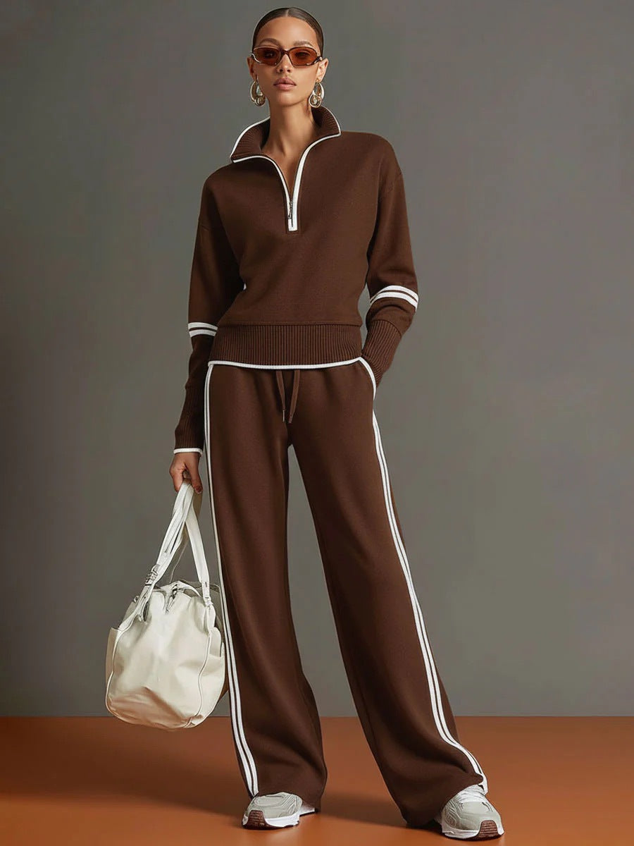 Women's Two-Piece Quarter-Zip Tracksuit Set
