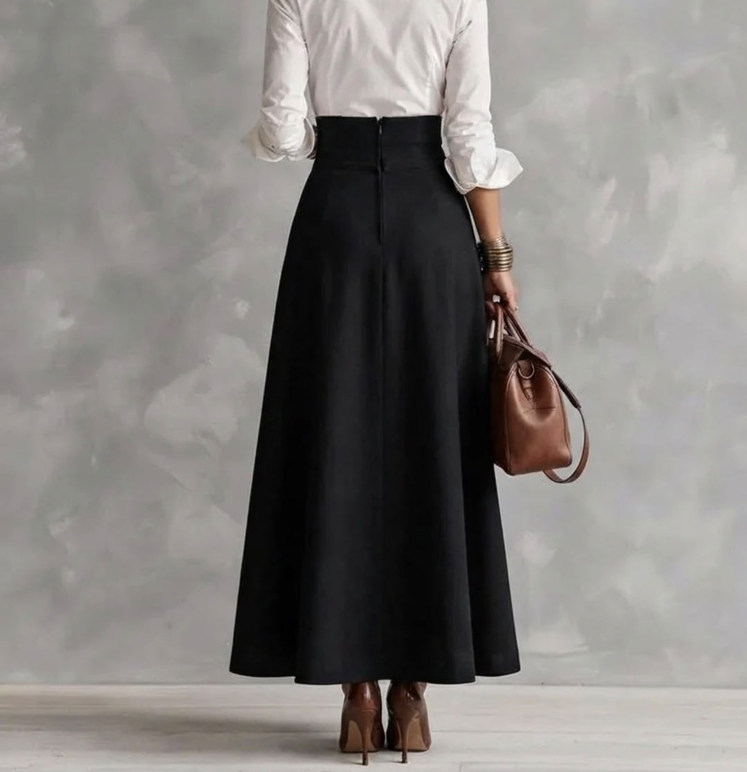 AMELIA | Long Skirt Set with Gold Buttons