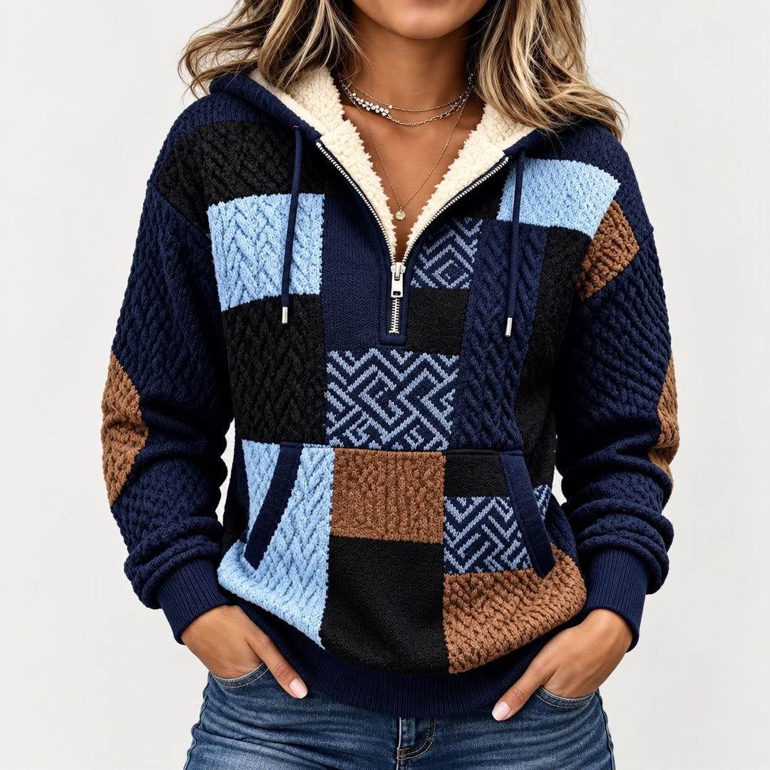 Esme | Sherpa Collar Half-Zip Sweater