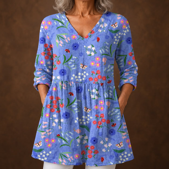 Sophie - Long V-Neck Blouse