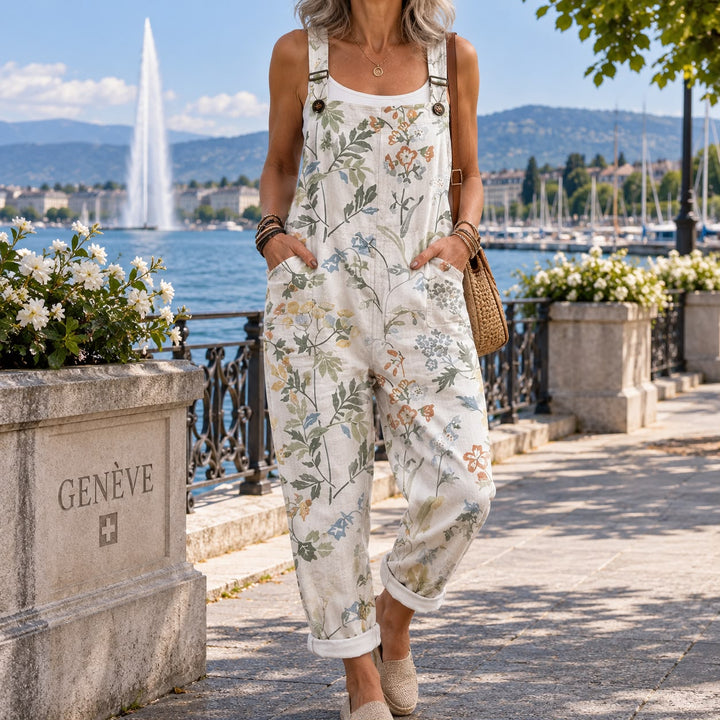 Darcy™ | Grey Floral Overalls