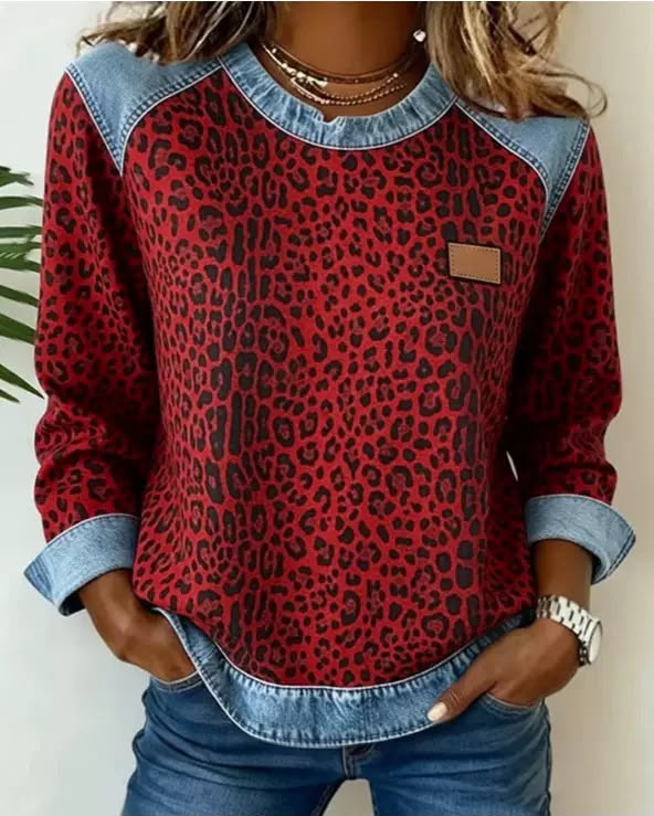 Sandra™ | Women's Floral Sweatshirt with Contrast Trim