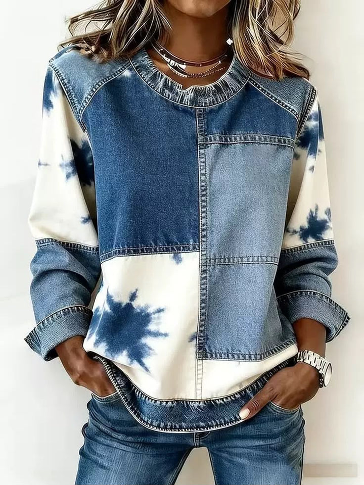Sandra™ | Women's Floral Sweatshirt with Contrast Trim