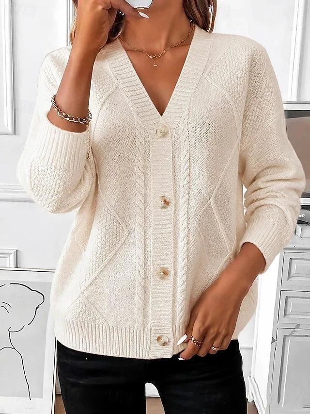 Women's Vintage Cable-Knit Button Cardigan