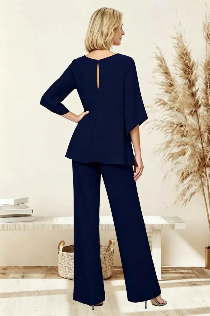 Sophisticated Wide-Leg Formal Pant Set