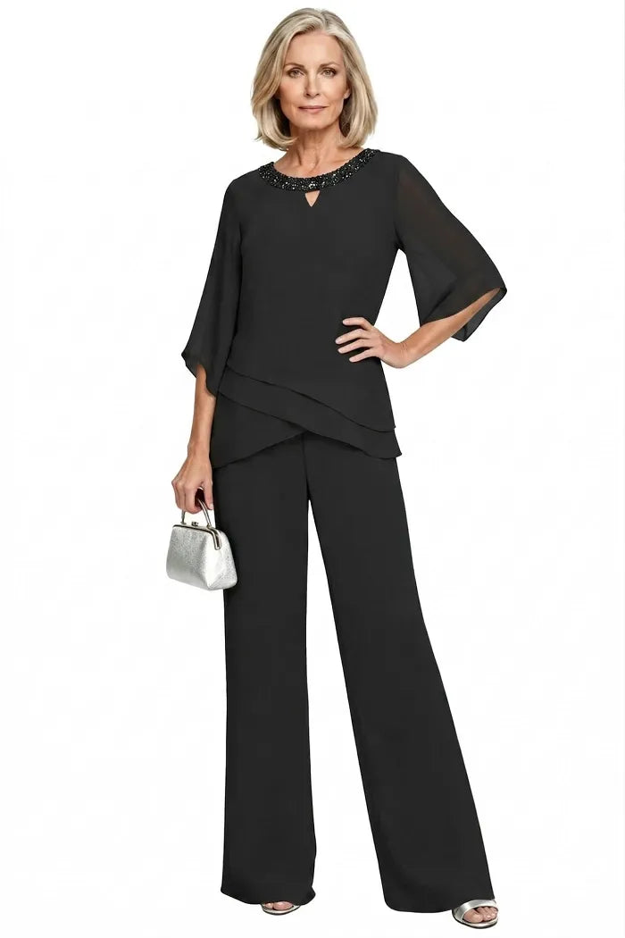 Sophisticated Wide-Leg Formal Pant Set