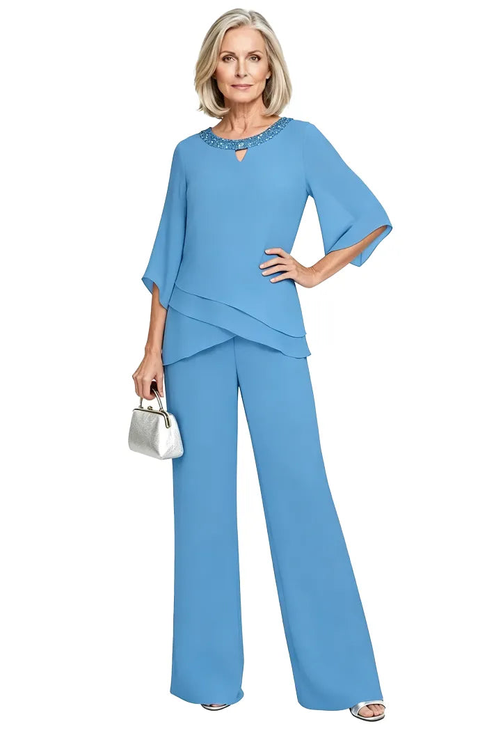 Sophisticated Wide-Leg Formal Pant Set