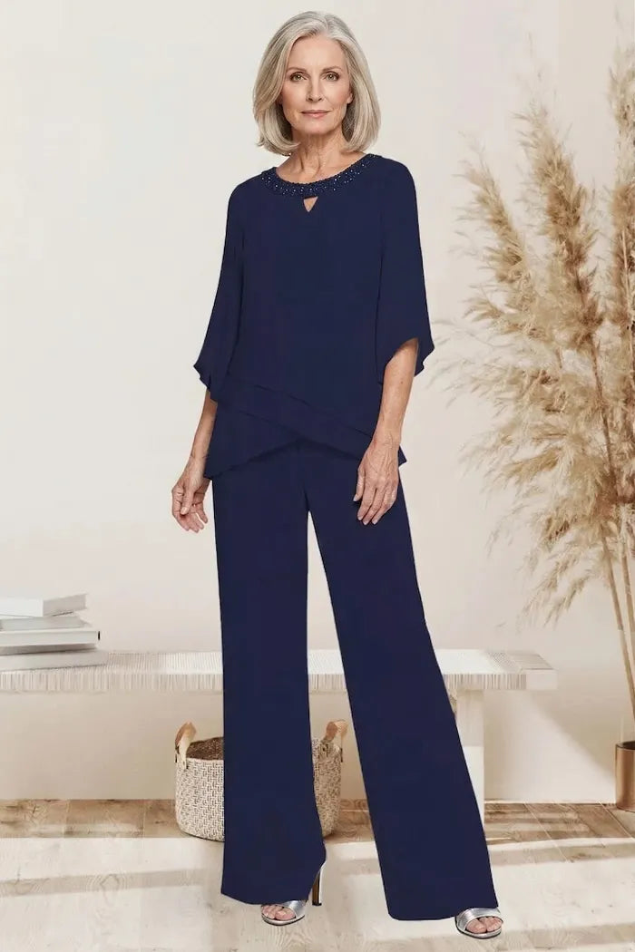 Sophisticated Wide-Leg Formal Pant Set
