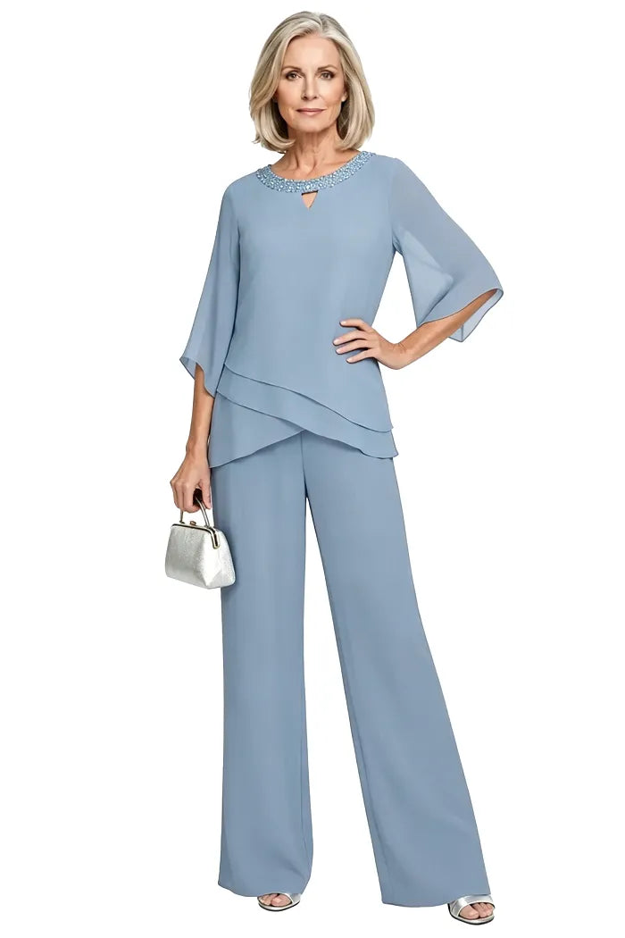 Sophisticated Wide-Leg Formal Pant Set