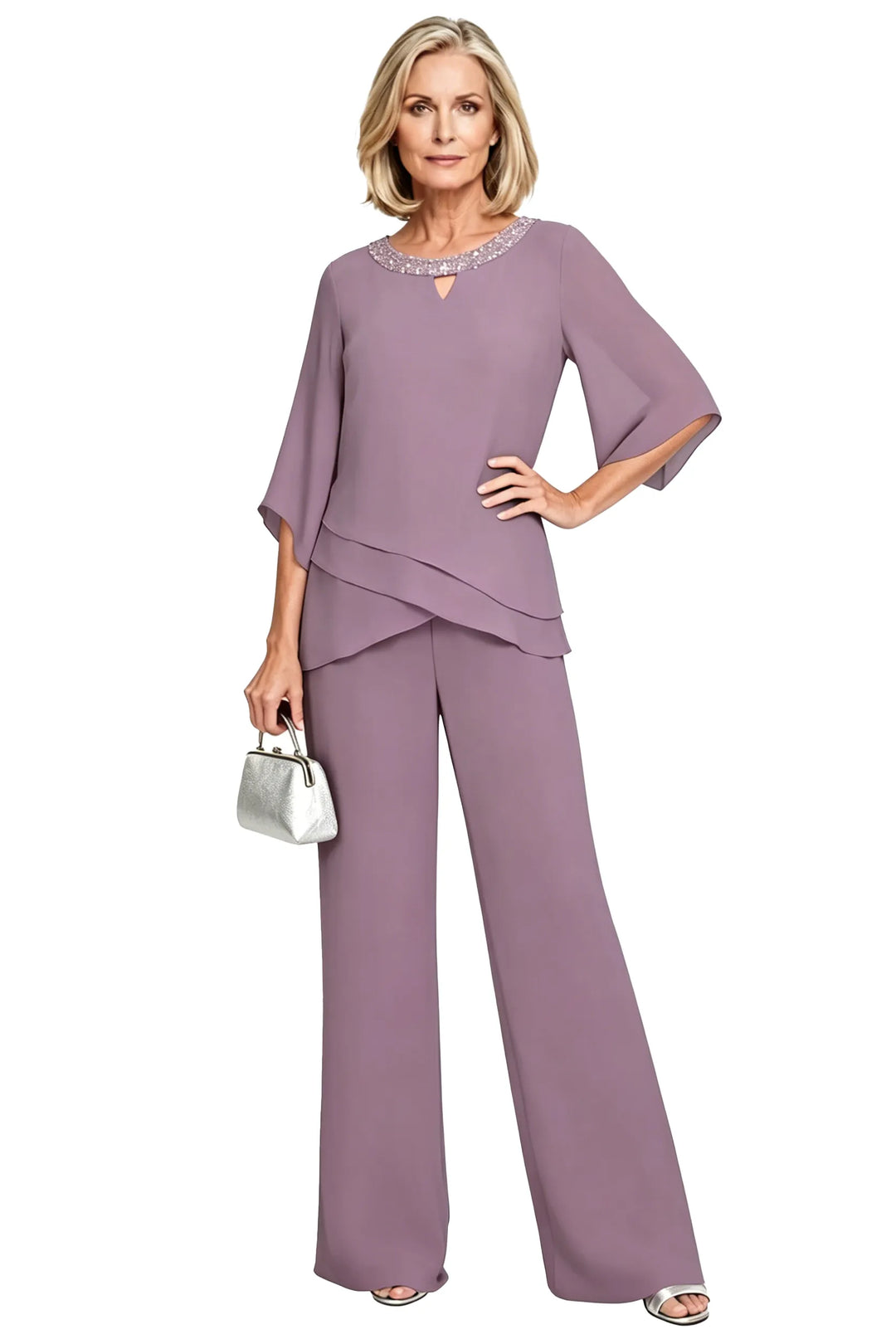 Sophisticated Wide-Leg Formal Pant Set