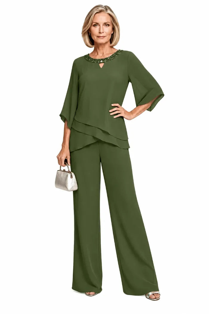 Sophisticated Wide-Leg Formal Pant Set