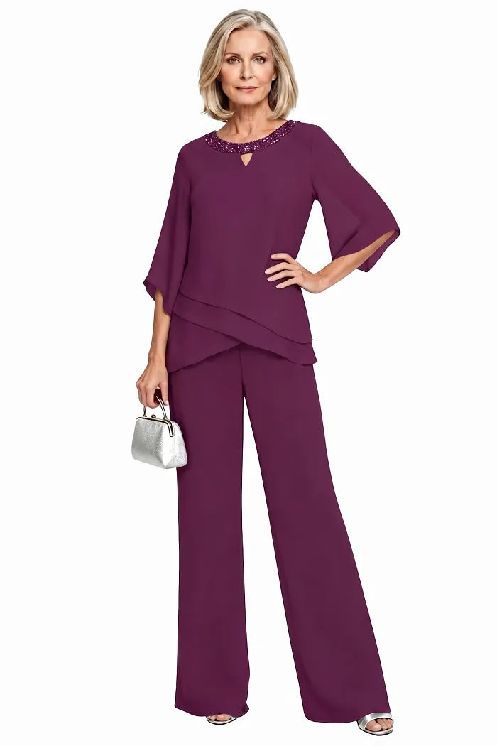 Sophisticated Wide-Leg Formal Pant Set
