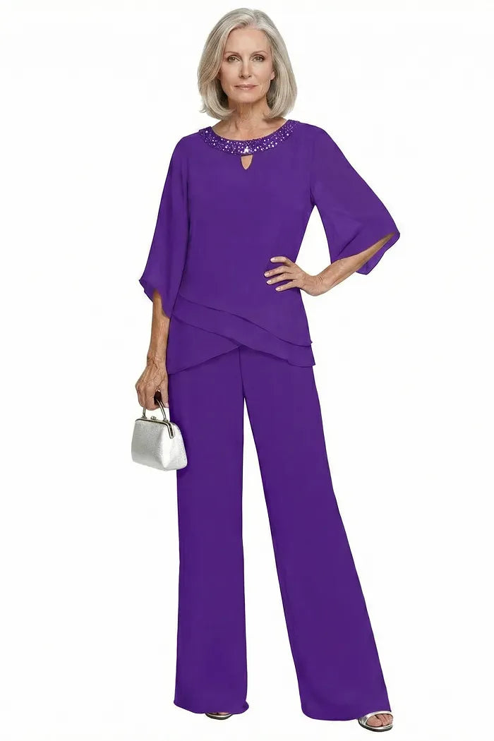 Sophisticated Wide-Leg Formal Pant Set