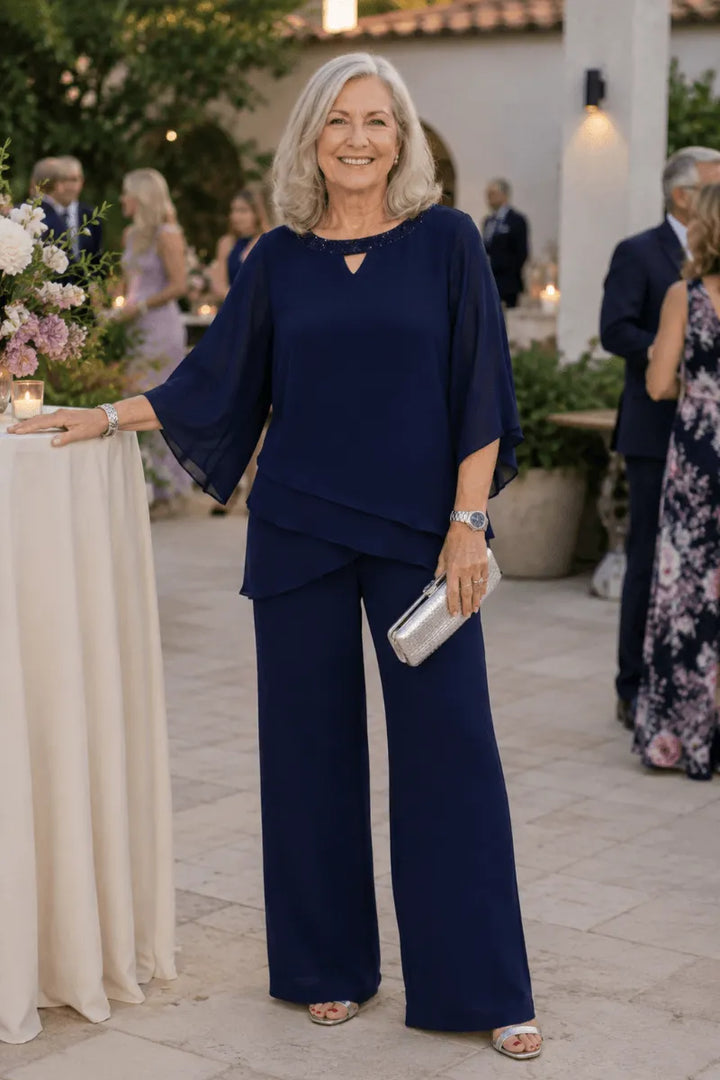 Sophisticated Wide-Leg Formal Pant Set