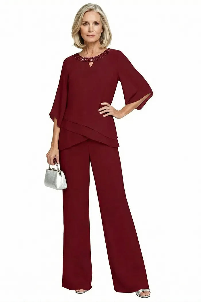 Sophisticated Wide-Leg Formal Pant Set