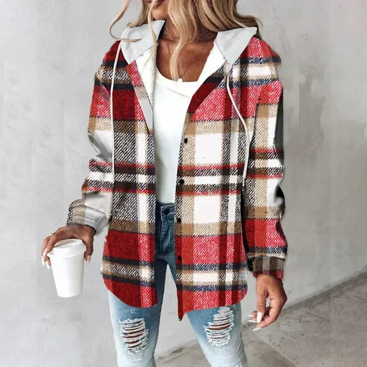 Amalia™ | Women's Hooded Plaid Shirt Jacket